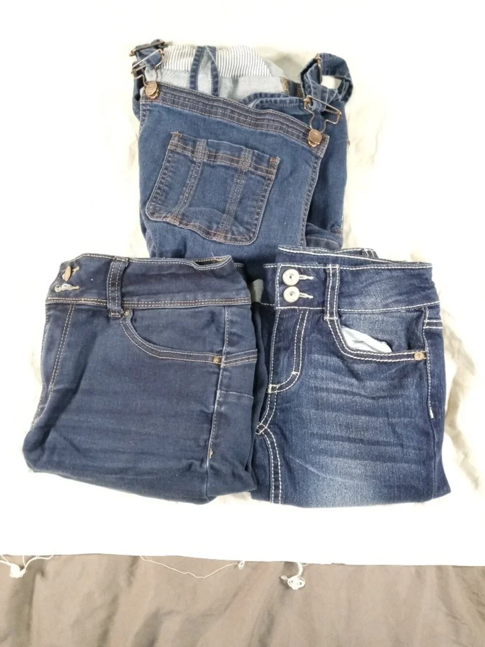 3 Lot Assorted Girls Blue Jean Demin Design Shorts Bundle in Great Cond